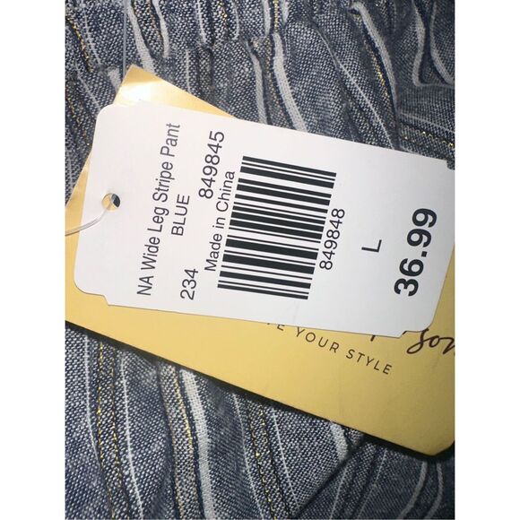 Brand NEW WITH TAGS Linda and Anderson Wide Leg striped Linen Blend Travel Pants - Picture 7 of 7